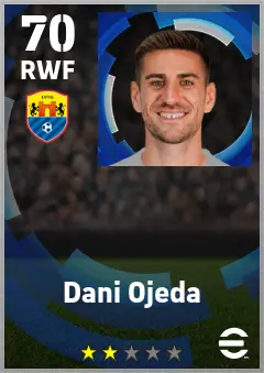 Dani Ojeda eFootball 2026 player card — 70 OVR RWF
