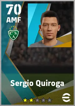 Sergio Quiroga eFootball 2026 player card — 70 OVR AMF