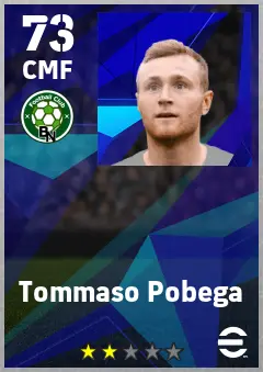 Tommaso Pobega eFootball 2026 player card — 73 OVR CMF