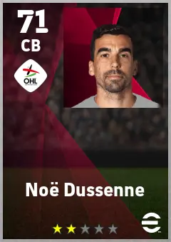 Noe Dussenne eFootball 2026 player card — 71 OVR CB