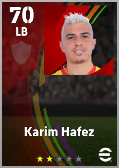 Karim Hafez eFootball 2026 player card — 70 OVR LB