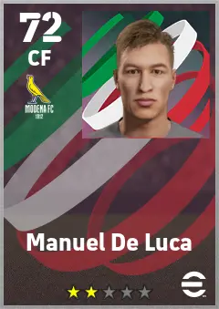 Manuel De Luca eFootball 2026 player card — 72 OVR CF