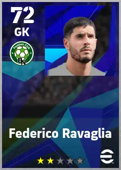 Federico Ravaglia eFootball 2026 player card — 72 OVR GK