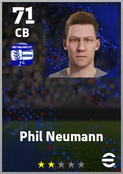 Phil Neumann eFootball 2026 player card — 71 OVR CB