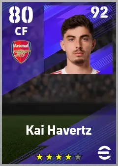 Kai Havertz eFootball 2026 player card — 80 OVR CF