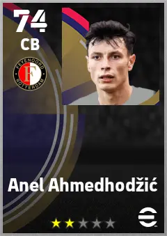 Anel Ahmedhodzic eFootball 2026 player card — 74 OVR CB