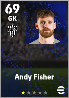 Andy Fisher eFootball 2026 player card — 69 OVR GK