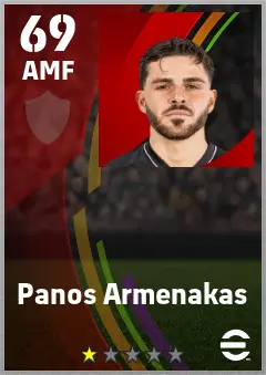 Panos Armenakas eFootball 2026 player card — 69 OVR AMF