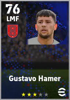 Gustavo Hamer eFootball 2026 player card — 76 OVR LMF