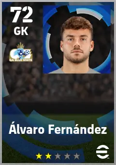 Alvaro Fernandez eFootball 2026 player card — 72 OVR GK