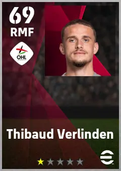 Thibaud Verlinden eFootball 2026 player card — 69 OVR RMF