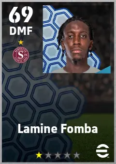 Lamine Fomba eFootball 2026 player card — 69 OVR DMF