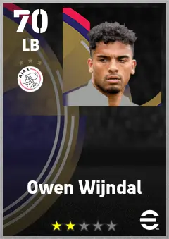 Owen Wijndal eFootball 2026 player card — 70 OVR LB