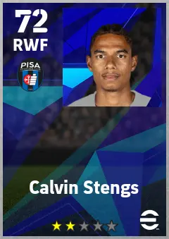 Calvin Stengs eFootball 2026 player card — 72 OVR RWF