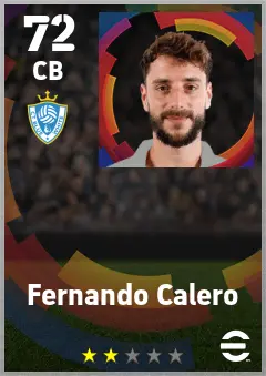 Fernando Calero eFootball 2026 player card — 72 OVR CB