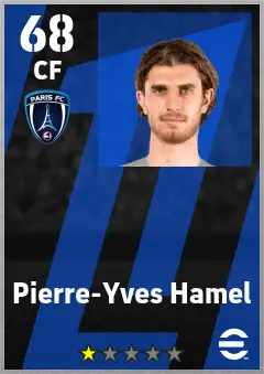 Pierre-Yves Hamel eFootball 2026 player card — 68 OVR CF