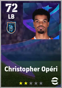 Christopher Operi eFootball 2026 player card — 72 OVR LB