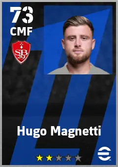 Hugo Magnetti eFootball 2026 player card — 73 OVR CMF