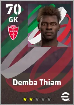 Demba Thiam eFootball 2026 player card — 70 OVR GK