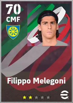 Filippo Melegoni eFootball 2026 player card — 70 OVR CMF