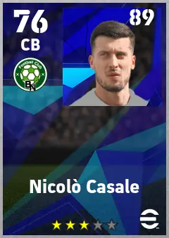 Nicolo Casale eFootball 2026 player card — 76 OVR CB