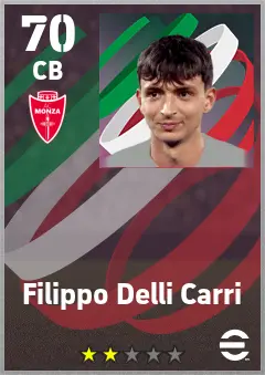 Filippo Delli Carri eFootball 2026 player card — 70 OVR CB