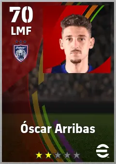 Oscar Arribas eFootball 2026 player card — 70 OVR LMF