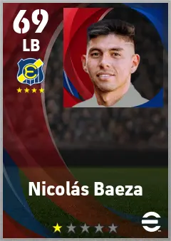Nicolas Baeza eFootball 2026 player card — 69 OVR LB