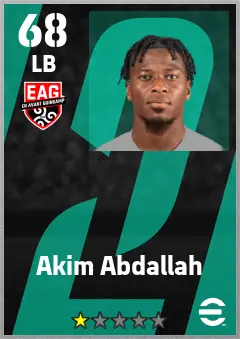 Akim Abdallah eFootball 2026 player card — 68 OVR LB
