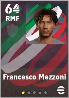 Francesco Mezzoni eFootball 2026 player card — 64 OVR RMF