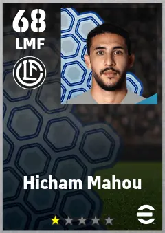 Hicham Mahou eFootball 2026 player card — 68 OVR LMF
