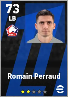 Romain Perraud eFootball 2026 player card — 73 OVR LB