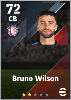 Bruno Wilson eFootball 2026 player card — 72 OVR CB