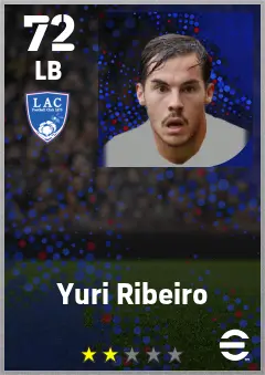 Yuri Ribeiro eFootball 2026 player card — 72 OVR LB