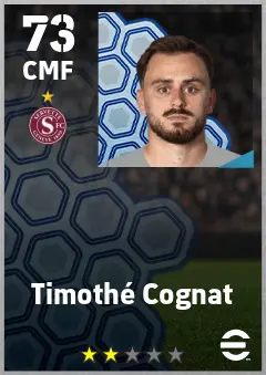 Timothe Cognat eFootball 2026 player card — 73 OVR CMF