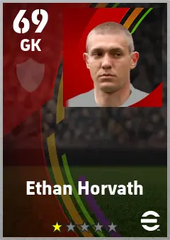 Ethan Horvath eFootball 2026 player card — 69 OVR GK