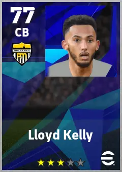 Lloyd Kelly eFootball 2026 player card — 77 OVR CB