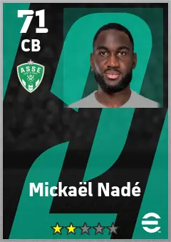 Mickael Nade eFootball 2026 player card — 71 OVR CB