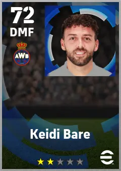 Keidi Bare eFootball 2026 player card — 72 OVR DMF