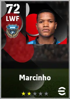 Marcinho eFootball 2026 player card — 72 OVR LWF
