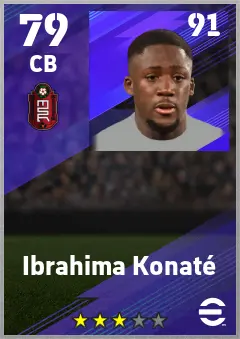 Ibrahima Konate eFootball 2026 player card — 79 OVR CB