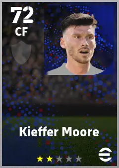 Kieffer Moore eFootball 2026 player card — 72 OVR CF
