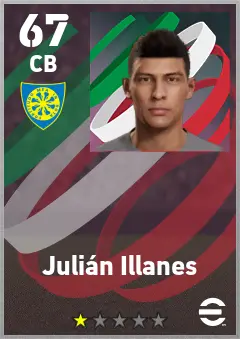 Julian Illanes eFootball 2026 player card — 67 OVR CB