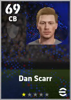Dan Scarr eFootball 2026 player card — 69 OVR CB