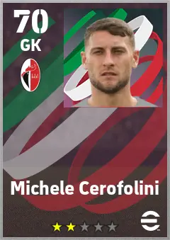 Michele Cerofolini eFootball 2026 player card — 70 OVR GK
