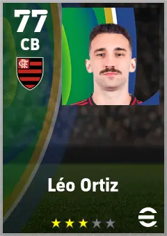 Leo Ortiz eFootball 2026 player card — 77 OVR CB
