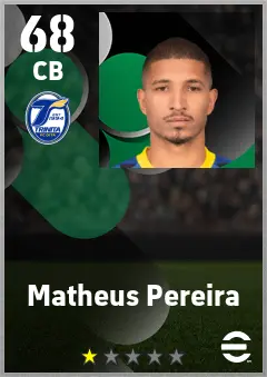 Matheus Pereira eFootball 2026 player card — 68 OVR CB