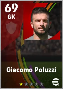 Giacomo Poluzzi eFootball 2026 player card — 69 OVR GK