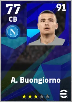 A. Buongiorno eFootball 2026 player card — 77 OVR CB