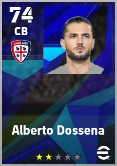 Alberto Dossena eFootball 2026 player card — 74 OVR CB